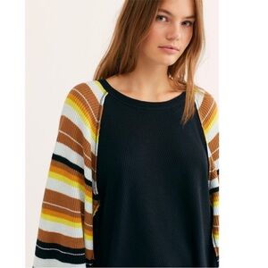 FREE PEOPLE WE THE FREE RAINBOW STRIPE TOP